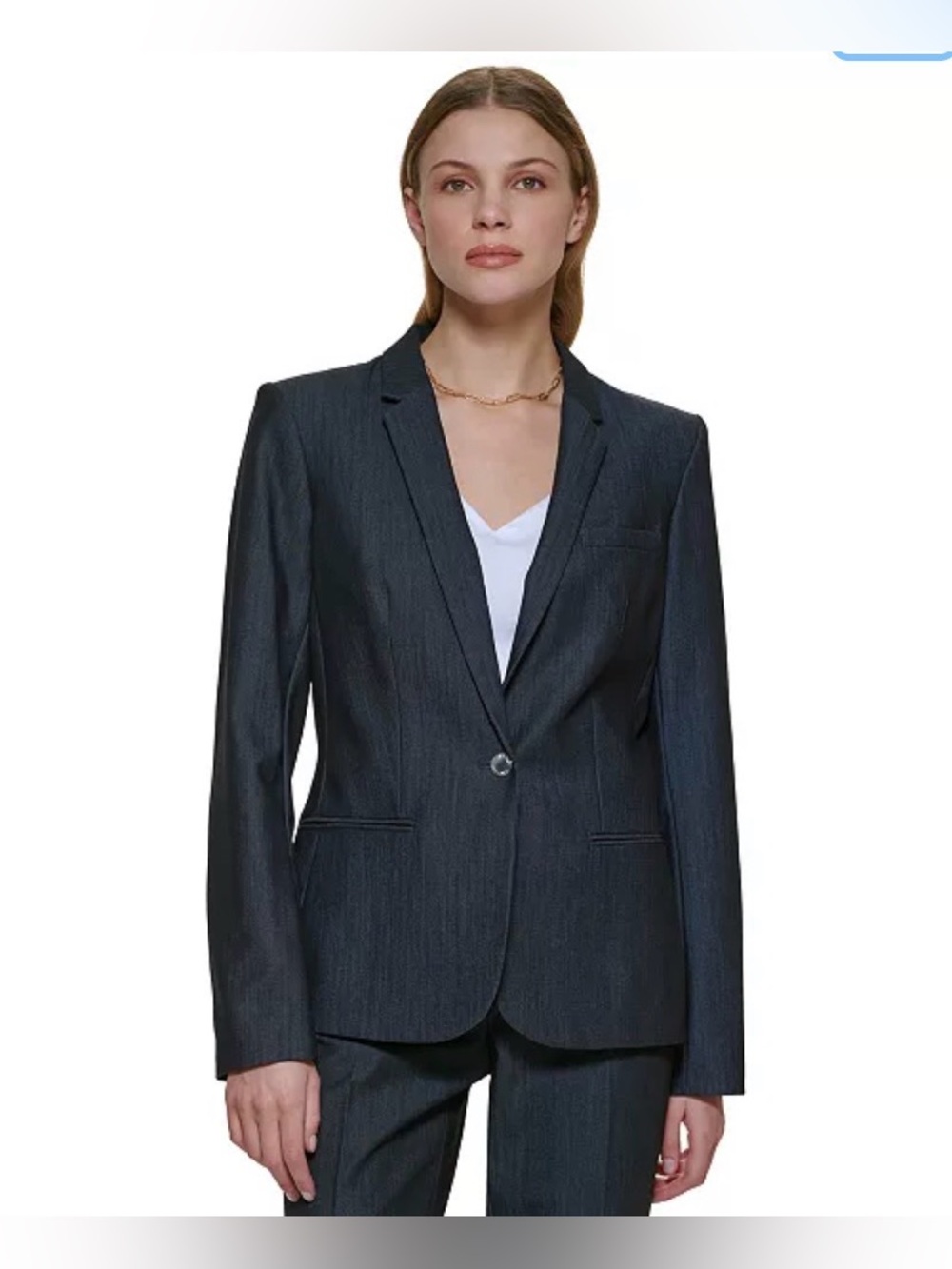 Calvin Klein One Button Indigo Blazer
